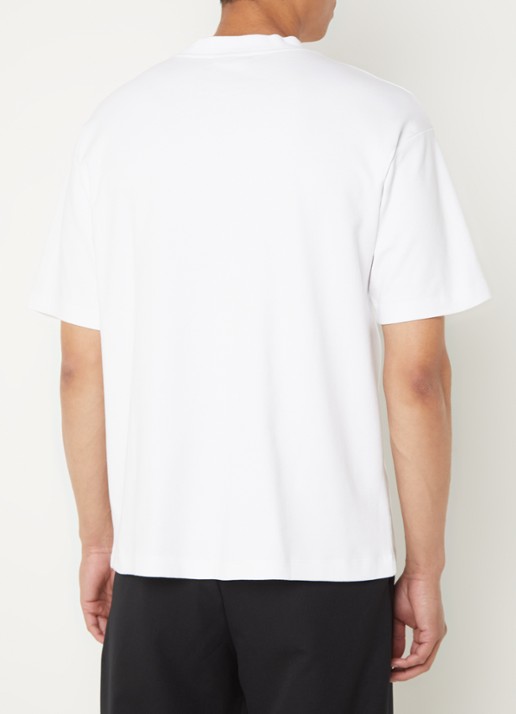 Drôle de Monsieur T-shirt met print - achterkant 4 gebroken wit