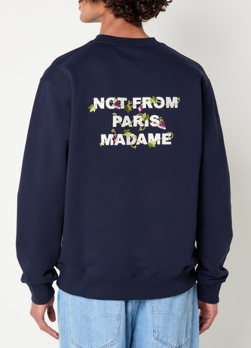 Drôle de Monsieur Vine sweater met borduring en backprint