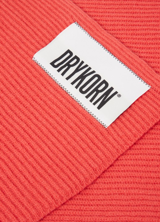 DRYKORN Cronica sjaal van wol 200 x 40 cm  - detail rood