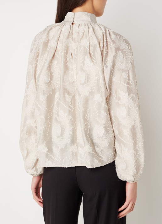 DRYKORN Dumonda tuniek met paisley dessin en borduring - achterkant 4 creme