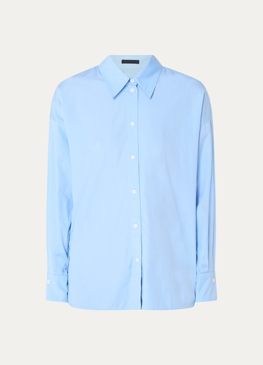 DRYKORN Lysila blouse met stretch - voorkant 3 blauw