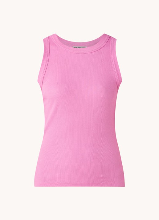 DRYKORN Olina tanktop met ribstructuur - voorkant 3 roze