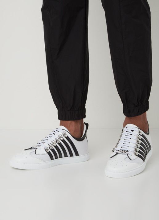 Dsquared2 251 sneaker met kalfsleren details - voorkant 2 wit