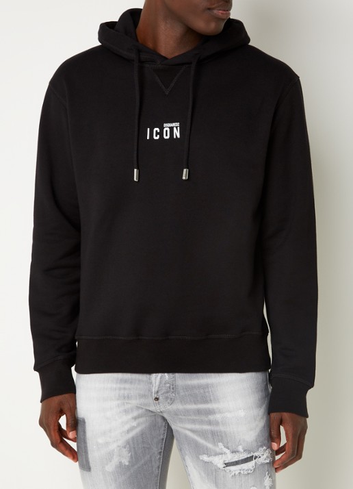 Dsquared2 Be Icon hoodie met logoprint - detail 4 zwart