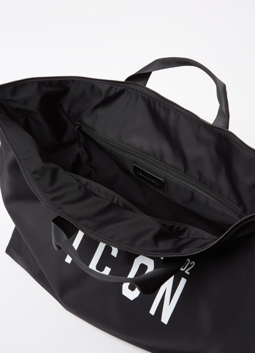 Dsquared2 Be Icon shopper met afneembare schouderriem - detail 2 zwart