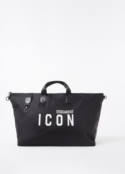 Dsquared2 Be Icon shopper met afneembare schouderriem - voorkant 5 zwart
