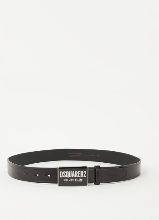 Dsquared2 Ceresio 9 riem met logo  - voorkant zwart