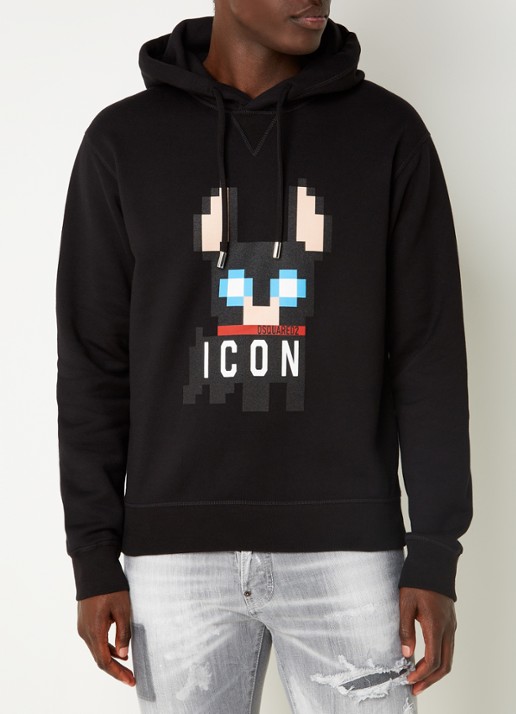 Dsquared2 Ciro Pixel Icon hoodie met logoprint - detail 2 zwart