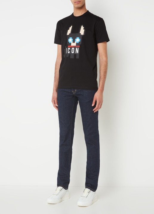 Dsquared2 Ciro T-shirt met logoprint - voorkant 2 zwart