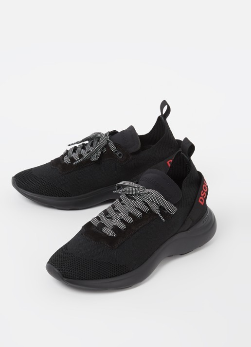 Dsquared2 Fly sneaker met mesh details  - detail 3 zwart