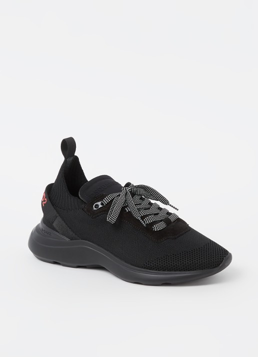 Dsquared2 Fly sneaker met mesh details  - voorkant zwart