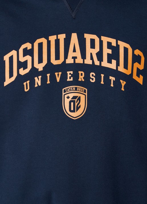 Dsquared2 Hoodie met logoprint - detail 4 blauw