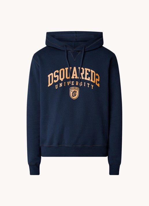 Dsquared2 Hoodie met logoprint - voorkant 5 blauw