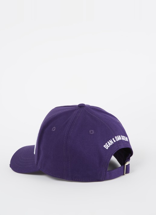 Dsquared2 Icon pet met logoborduring - detail paars