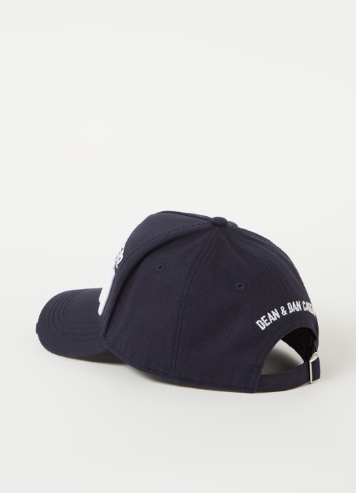 Dsquared2 Icon pet met logoborduring - detail blauw