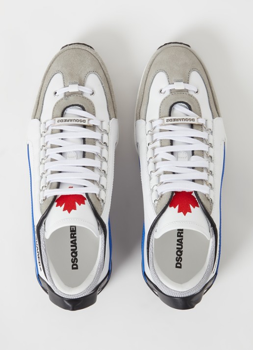 Dsquared2 Legendary sneaker van kalfsleer met suède details  - detail 5 wit