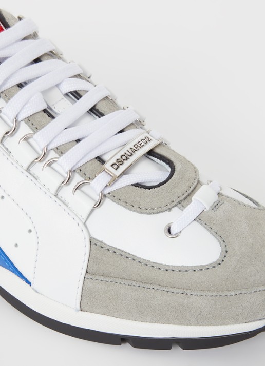 Dsquared2 Legendary sneaker van kalfsleer met suède details  - detail 7 wit