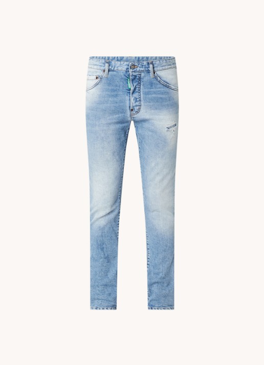 Dsquared2 Olop Cool Guy skinny jeans met lichte wassing - voorkant 5 indigo