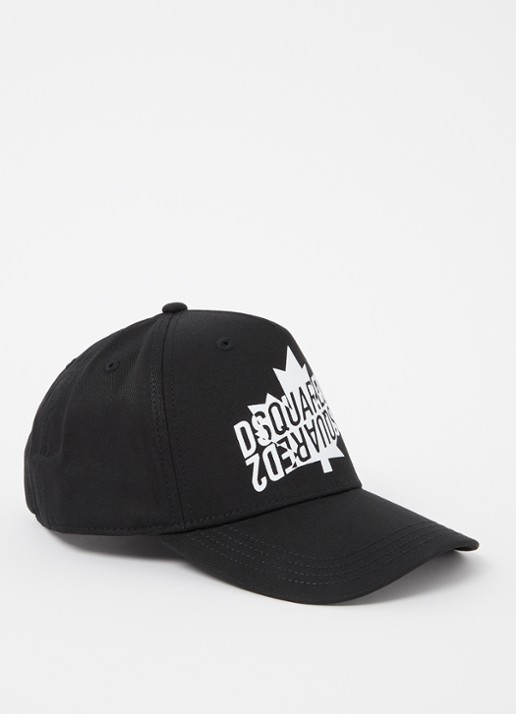 Dsquared2 Pet met logoprint  - voorkant 2 zwart