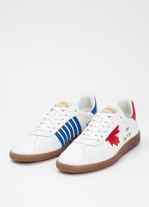 Dsquared2 Rebels sneaker van leer - detail wit