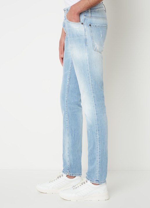 Dsquared2 Slim fit jeans met destroyed details en verwassen afwerking - detail 5 indigo