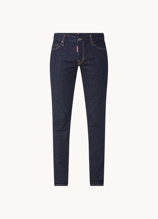 Dsquared2 Slim fit jeans met donkere wassing - voorkant 2 indigo