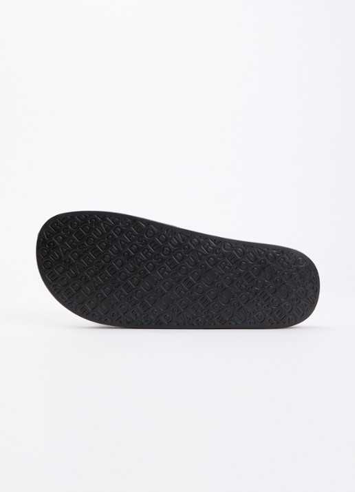 Dsquared2 Slipper met logo  - detail 4 zwart