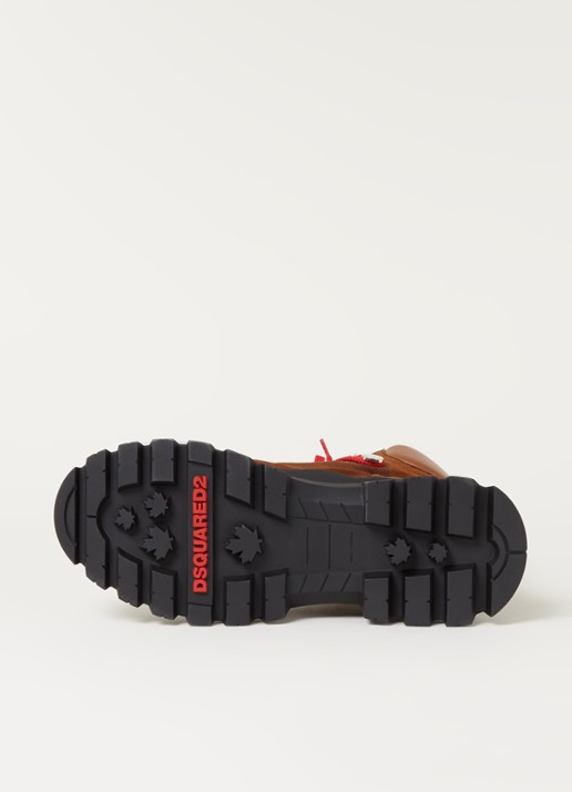 Dsquared2 Tank Hiking veter boot van kalfsleer met strass - detail 5 donkerbruin