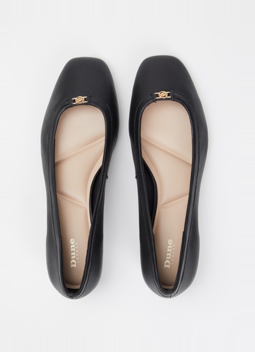 Dune London Approve ballerina met logo  - detail 4 zwart
