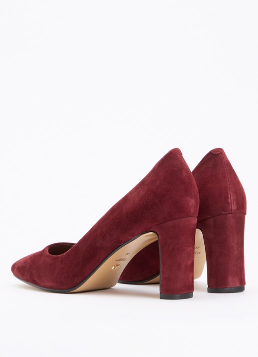 Dune London Arriving pump van leer - achterkant bordeauxrood