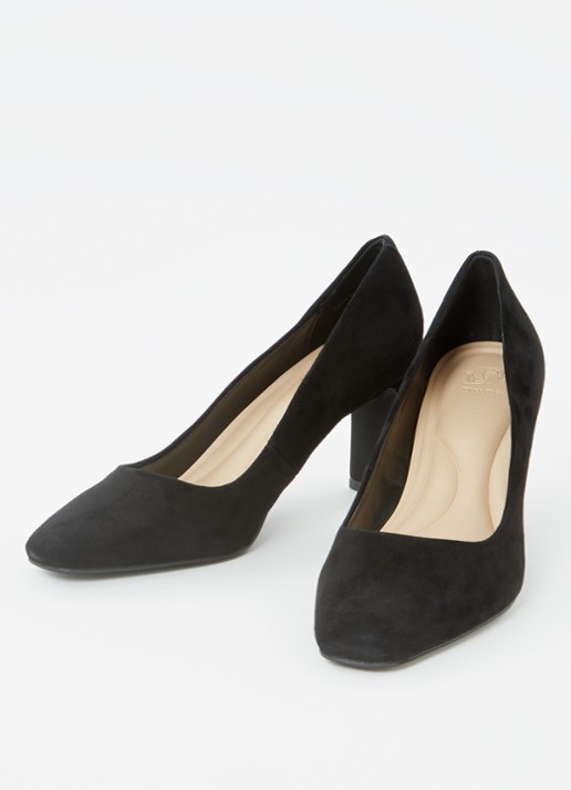 Dune London Arriving pump van leer - detail 2 diepzwart