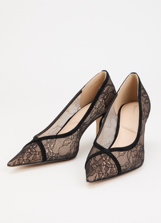 Dune London Ascend pump van kant - detail zwart