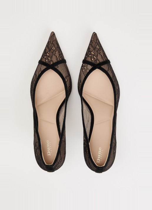 Dune London Ascend pump van kant - detail 2 zwart