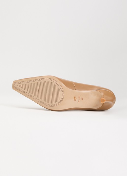 Dune London Astrids pump van leer - detail 3 lichtbruin
