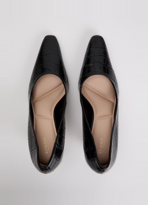 Dune London Astrids pump van leer - detail 2 zwart
