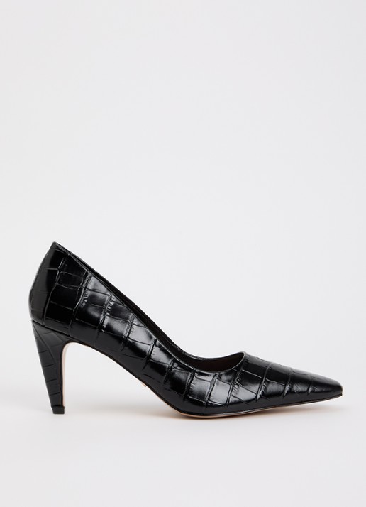Dune London Astrids pump van leer - voorkant 5 zwart