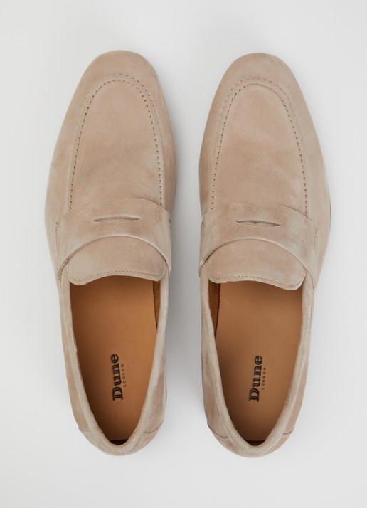 Dune London Barclays loafer van suéde  - detail 4 zand
