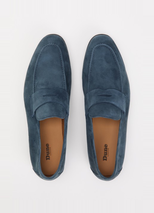 Dune London Barclays loafer van suéde  - detail 2 petrol