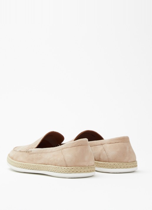 Dune London Barnies slip-on van suède - achterkant beige