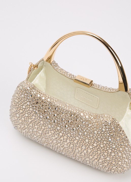Dune London Beamings clutch met strass en afneembare schouderriem - detail 2 goud