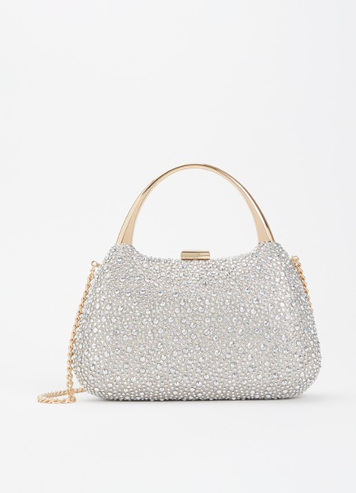 Dune London Beamings clutch met strass en afneembare schouderriem