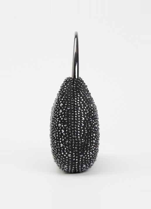Dune London Beamings clutch met strass en afneembare schouderriem - detail 4 diepzwart