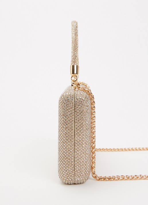 Dune London Beaut clutch met afneembare schouderriem - detail 4 witgoud