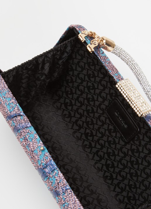 Dune London Beaut clutch met afneembare schouderriem - detail 3 aquablauw