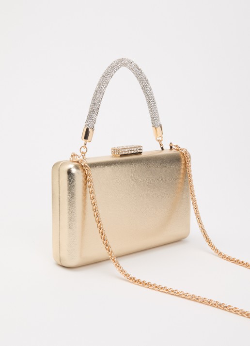 Dune London Beaut clutch met afneembare schouderriem - achterkant 5 goud