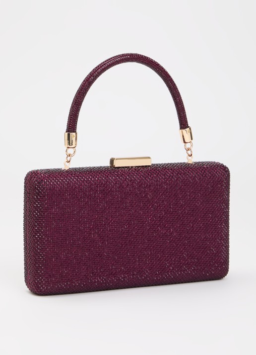 Dune London Beaut clutch met afneembare schouderriem - achterkant paars