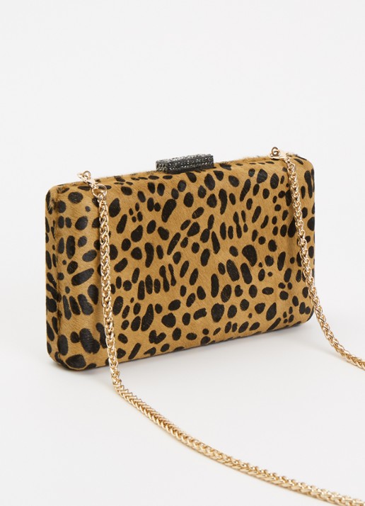 Dune London Beaut clutch met afneembare schouderriem - achterkant camel