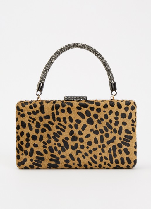 Dune London Beaut clutch met afneembare schouderriem - voorkant 2 camel