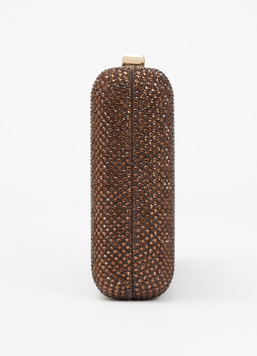 Dune London Beaut clutch met afneembare schouderriem - detail 3 donkerbruin