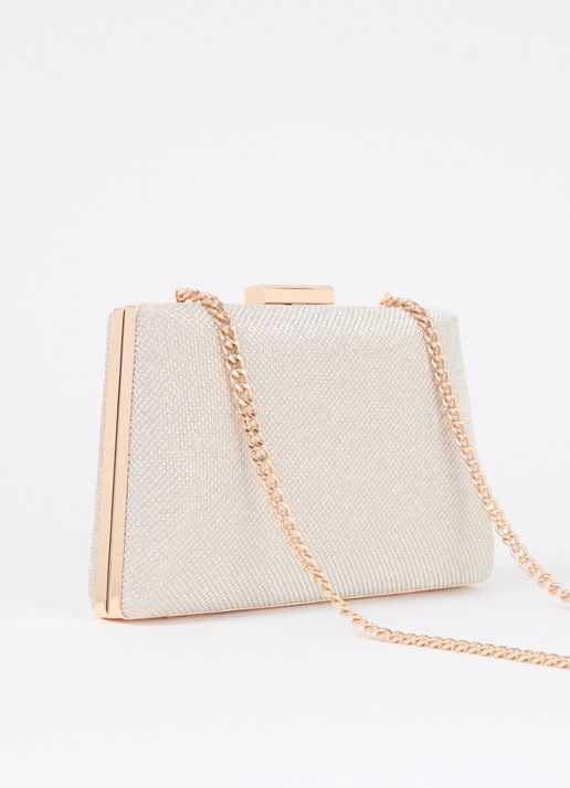 Dune London Bellaria clutch met afneembare schouderriem - achterkant goud